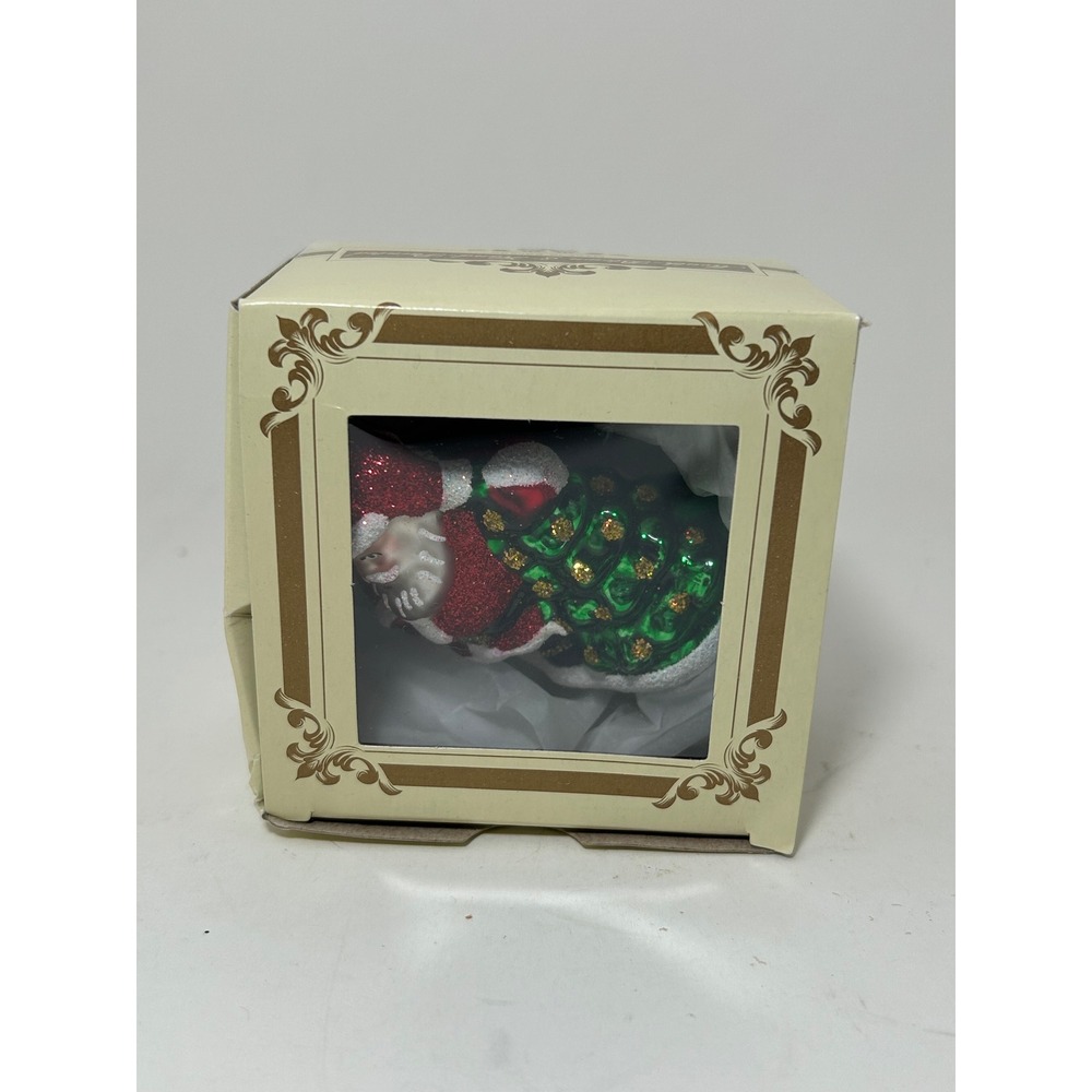 Polish Glass Santa Claus Christmas Ornament Hand Painted Mouth Blown Poland Box - Picture 2 of 7